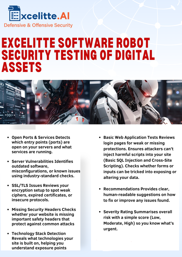 Excelitte Robotic Penetration Tester Features